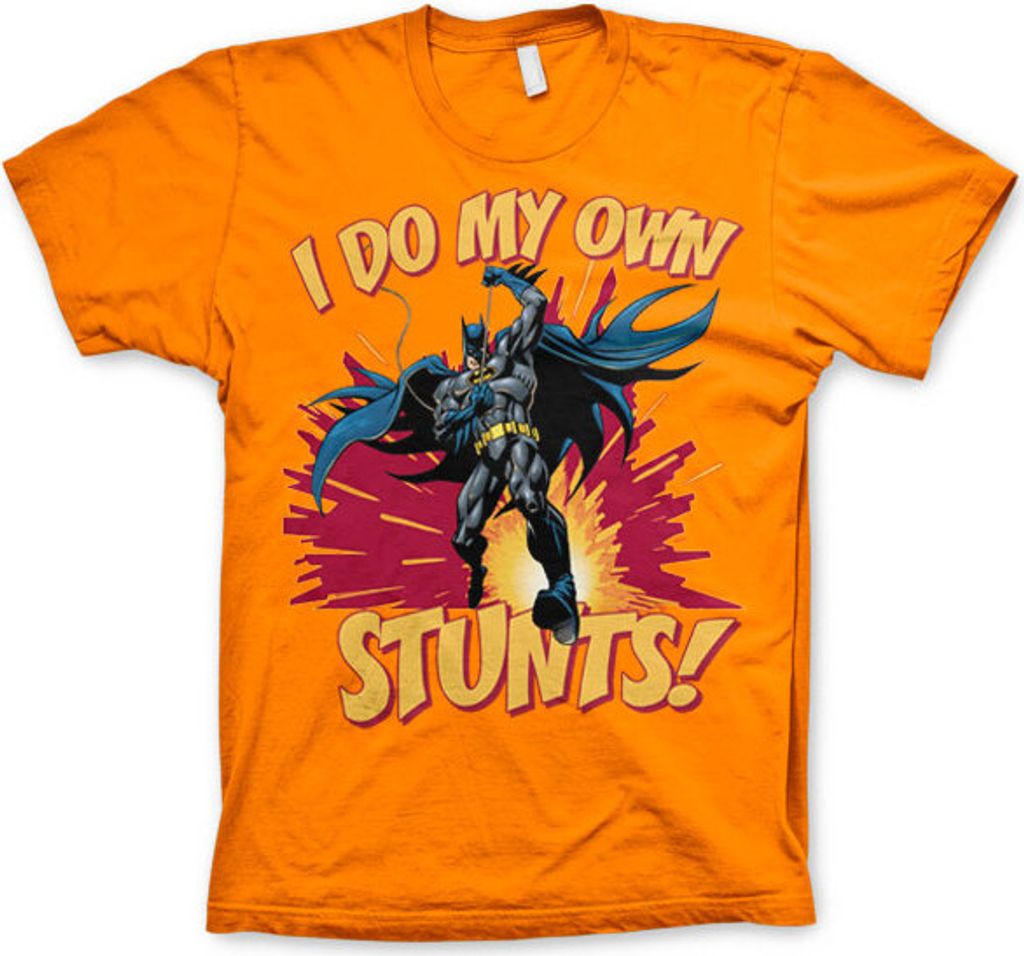 Batman - I Do My Own Stunts T-Shirt - Small - Orange