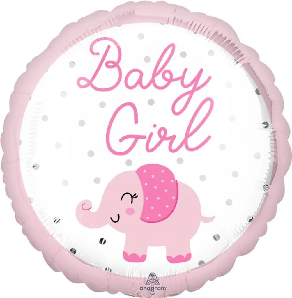 Ballon éléphant rose 43cm pour décoration de fête et baby shower fille