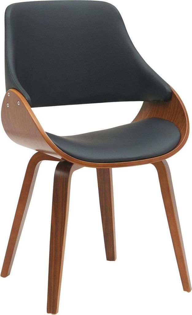 Esszimmerstuhl – Esszimmerstuhl – Komfortables Design, Sitzgelegenheiten für den Wohnraum | Farbe: Walnuss/Schwarz | Material: Kunstleder