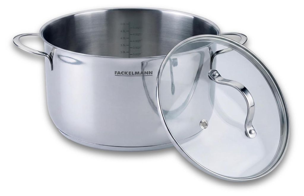 Fackelmann Kochtopf mit Deckel Lara Ø 24 cm, Edelstahl, Produktbild 