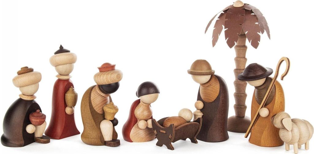 9-teiliges Krippenset Christi Geburt (19cm) von Zeidler Holzkunst