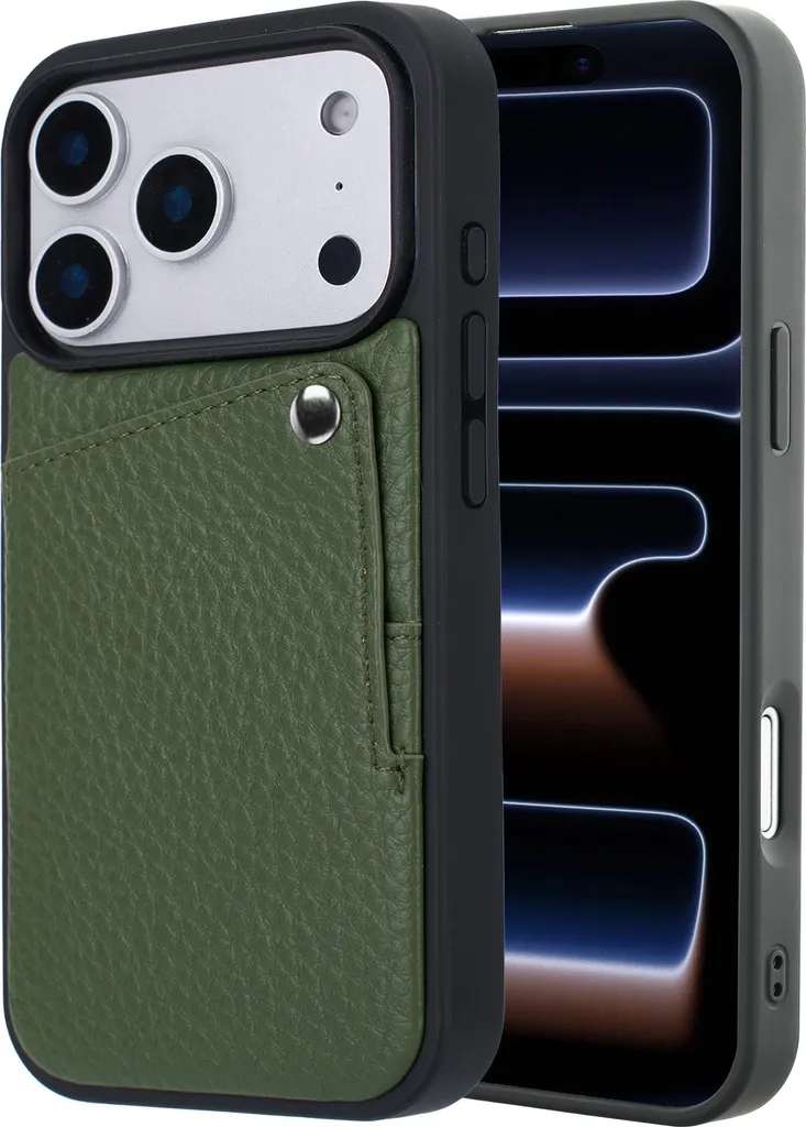 Custodia Professionale Selencia Riva iPhone 17 Pro Sage Green Porta Carte - 1