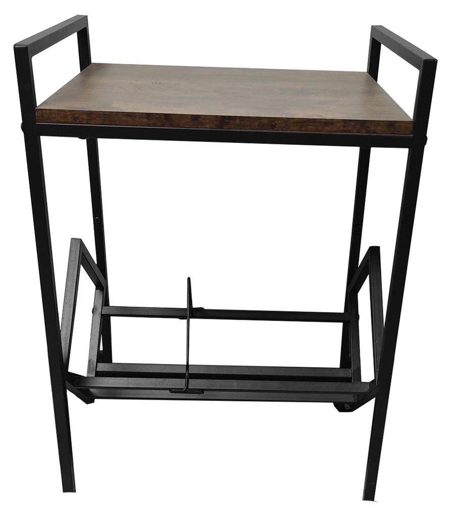 Doppelstöckiges Schallplattenregal mit Holzmaserung, robusten Metallbeinen, geeignet für Wohnzimmer, Schlafzimmer und Büro, bietet Platz für 80...