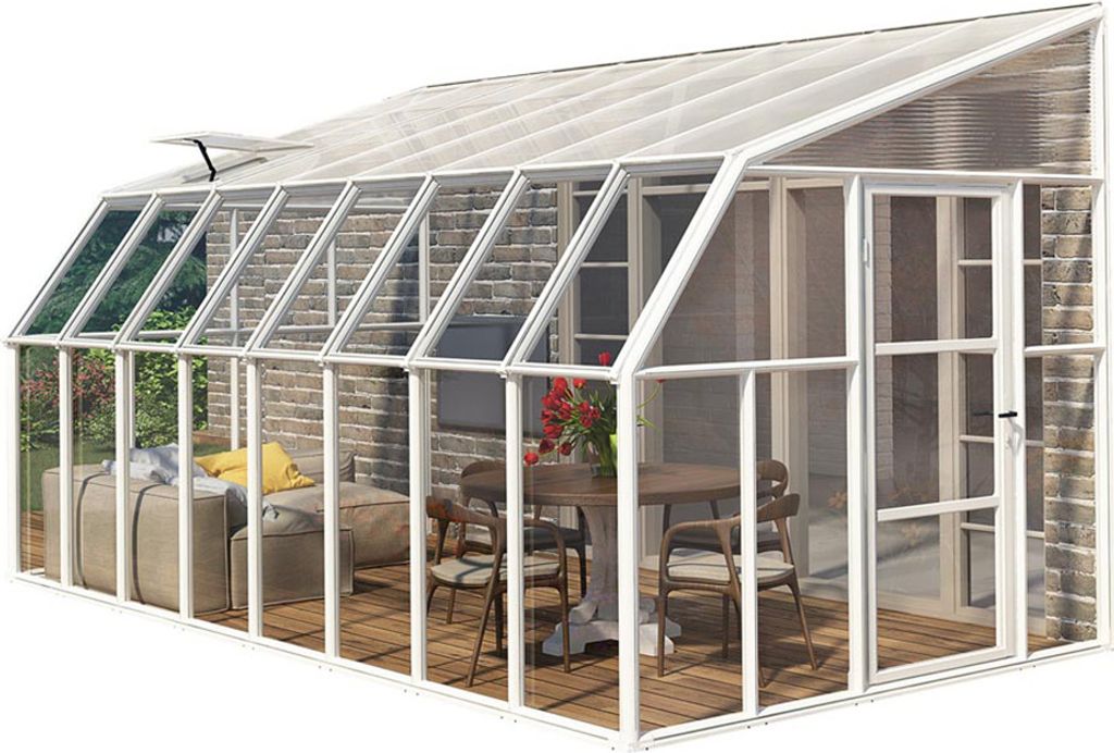 Rion Kunststoff Anlehngewächshaus Sun Room 48 Weiß 508x258x266 cm