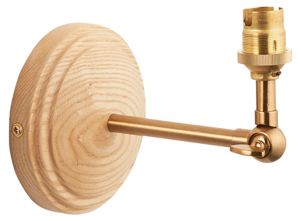 Applique murale WOOD WING Endon laiton brossé et bois - 15,3x16,2cm