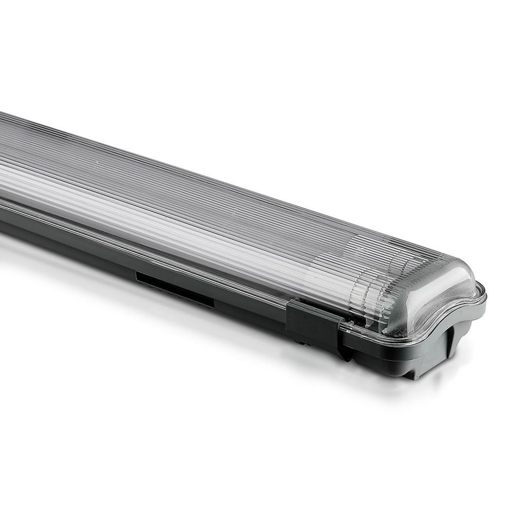 V-TAC 15022 LED-Unterbauleuchte 'WATERPROOF FITTING 150CMX2' mit T8 LED-Röhre, IP65, transparentem Diffusor
