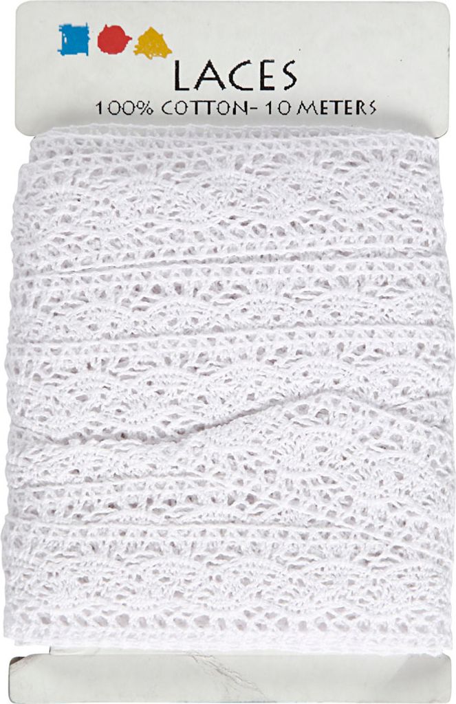 Creativ Company Häkelspitzenband weiß 10 Meter - Bastelmaterial