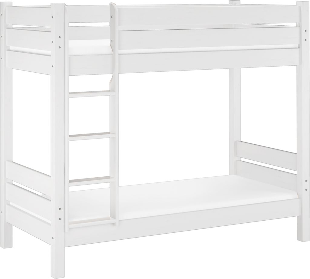 Etagenbett extra stabil für Erwachsene 100x190 weiß Nische 100 Zubehör wählbar V-60.16-10-190WRollrost und Matratze inkl.