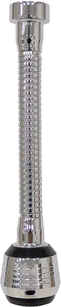 Doppelfunktionaler Luftsprudler an einem flexiblen Chromschlauch