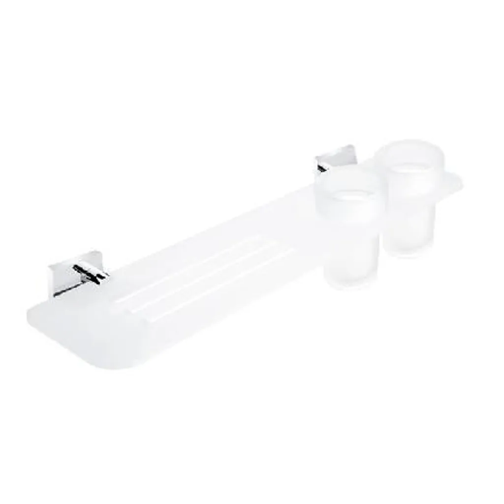 Nimco Keira Mensola IXI 500mm Vetro Smerigliato e Cromo per Bagno Moderno