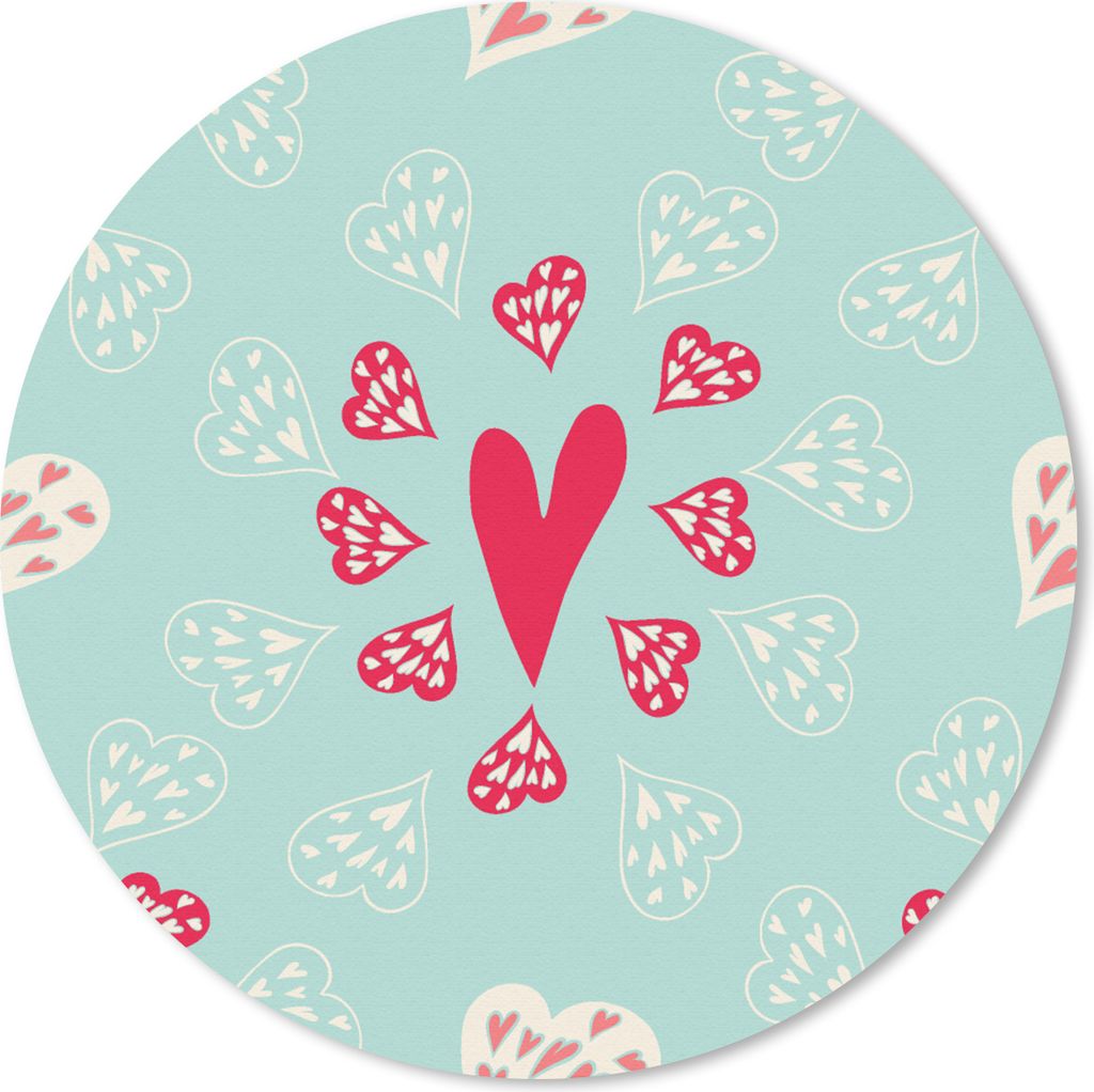 MuchoWow Mauspad Mousepad Herzen - Muster - Pastell 20x20 cm - Mousepads - Maus Mat - Pad - Mausunterlage - Schreibtischmatte