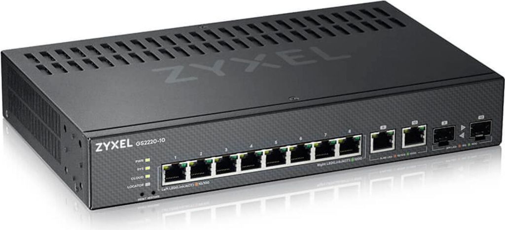 Zyxel GS2220-10-EU0101F Netzwerk-Switch Managed L2 Gigabit Ethernet (10/100/1000) Schwarz