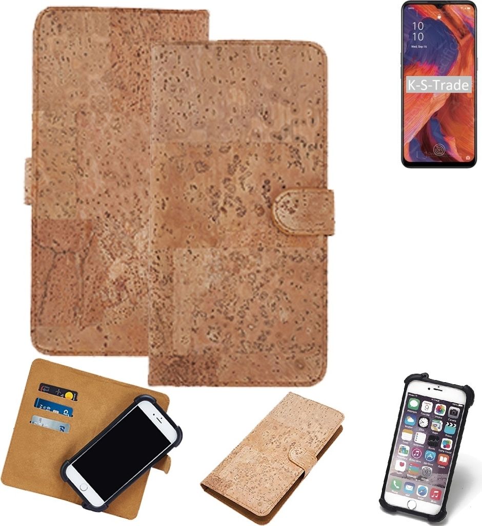 K-S-Trade Hülle kompatibel mit Oppo Reno4 Z 5G Kork Handyhülle Cover Schutzhülle TPU Case Bumper in Hellbraun, (1x)