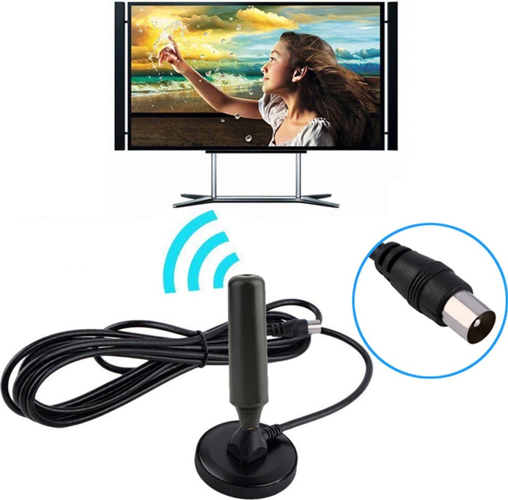 J00C Bolwins 20dB DVB-T DVBT2 aktive Verstärker Zimmer Antenne Magnetfuß TV mit 5m Kabel