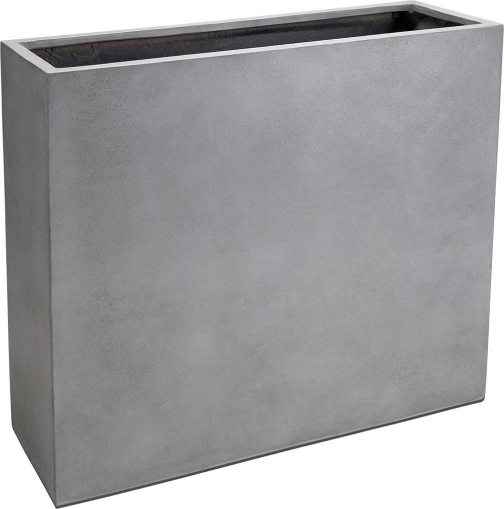 VIVANNO Raumteiler Fiberglas ELEMENTO auf Rollen Kasten, Betongrau Beton-Design - 88x30x75 cm