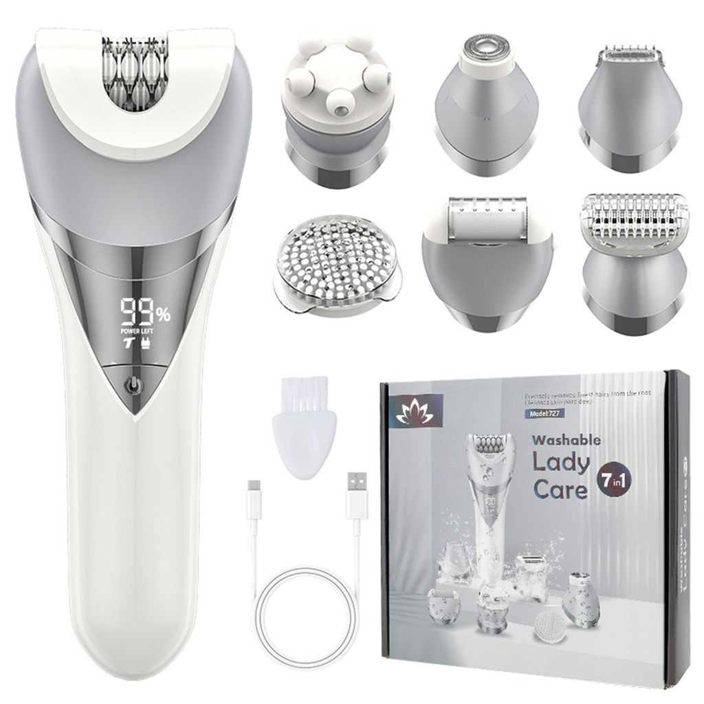 Epilierer Damen, 6-in-1 Gesichtsepilierer Kabellos, Nass & Produktbild 