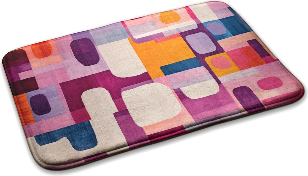Teppich Wohnzimmer Schlafzimmer Modern - 75 cm x 45 cm - Abstrakte Geometrische Komposition