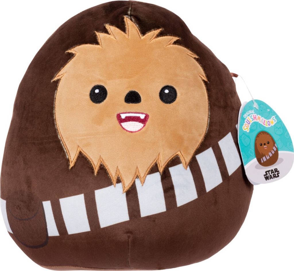A plush toy of Chewbacca from Star Wars.
