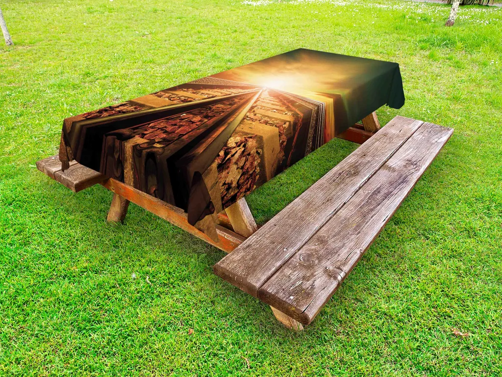 Copritavolo 145x305 cm ABAKUHAUS Railway Perspective Outdoor