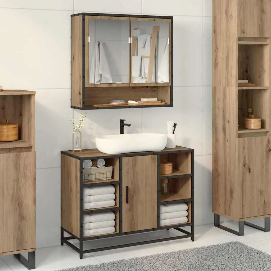 Mobile Sottolavabo Rovere Artisan 80x33x60 | Hommie 5662041 Bagno Moderno