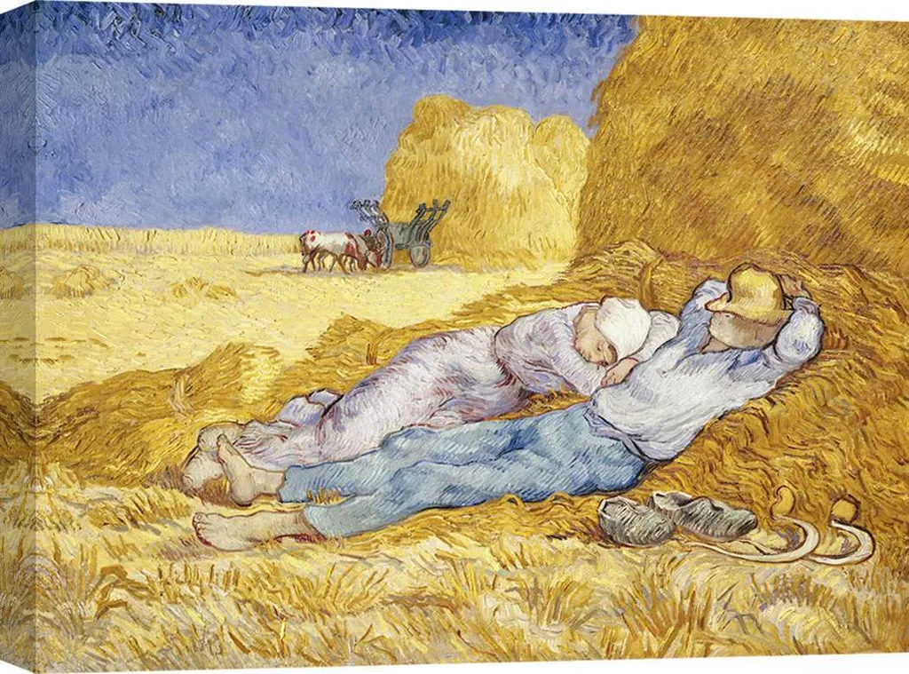 Tableau salon Van Gogh La sieste, décoration murale en 100x70 cm
