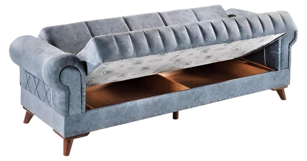 Modern Design Polster Grau Sitz Couch 3 Sitzer Sofa Sofas Textil Stoff