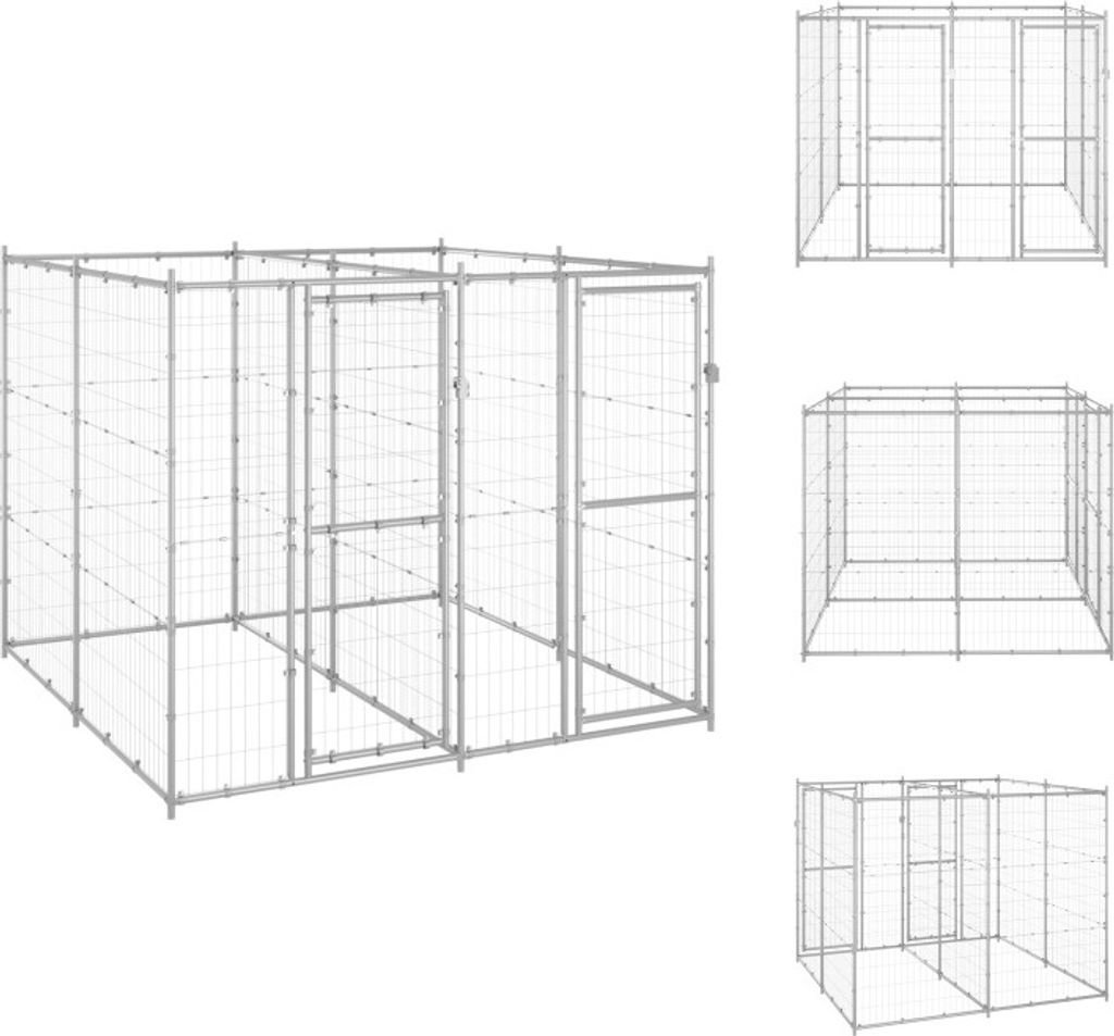 vidaXL Outdoor-Hundezwinger Verzinkter Stahl 4,84 m² - Hundezwinger & -ausläufe