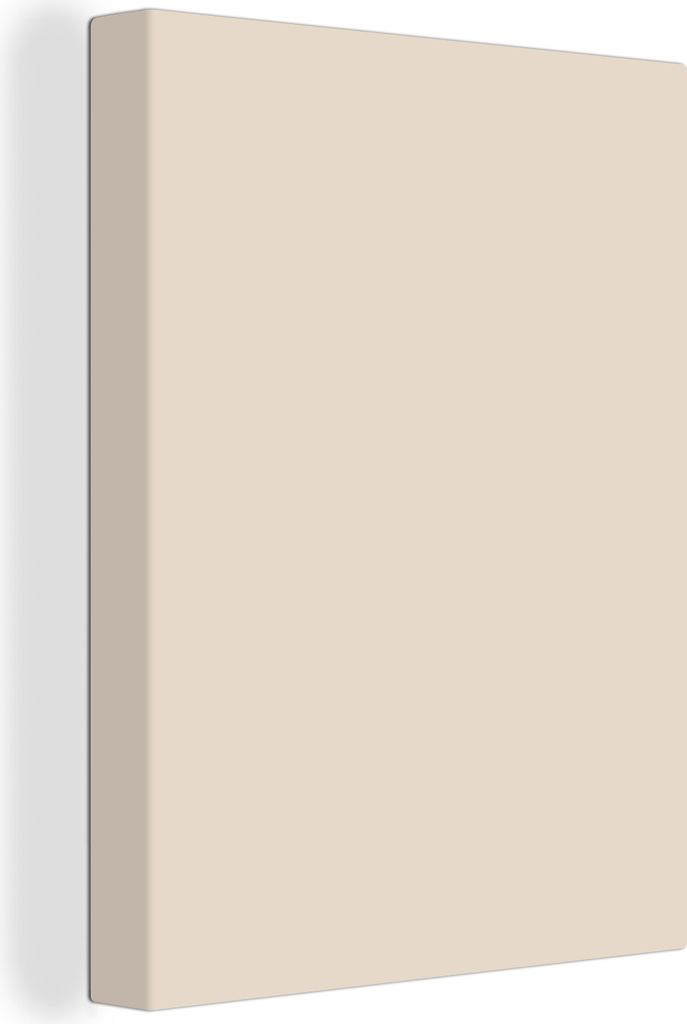 MuchoWow - Leinwandbilder - Beige - Unifarben, Wandbild, Wanddeko Bilder Wohnzimmer, 30x40 cm