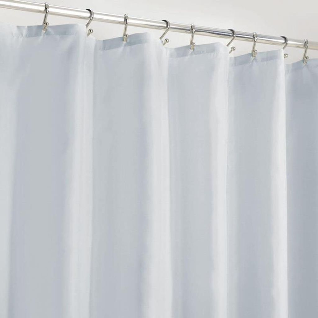 mDesign Duschvorhang Badewannenvorhang wasserabweisend Polyester Hellblau