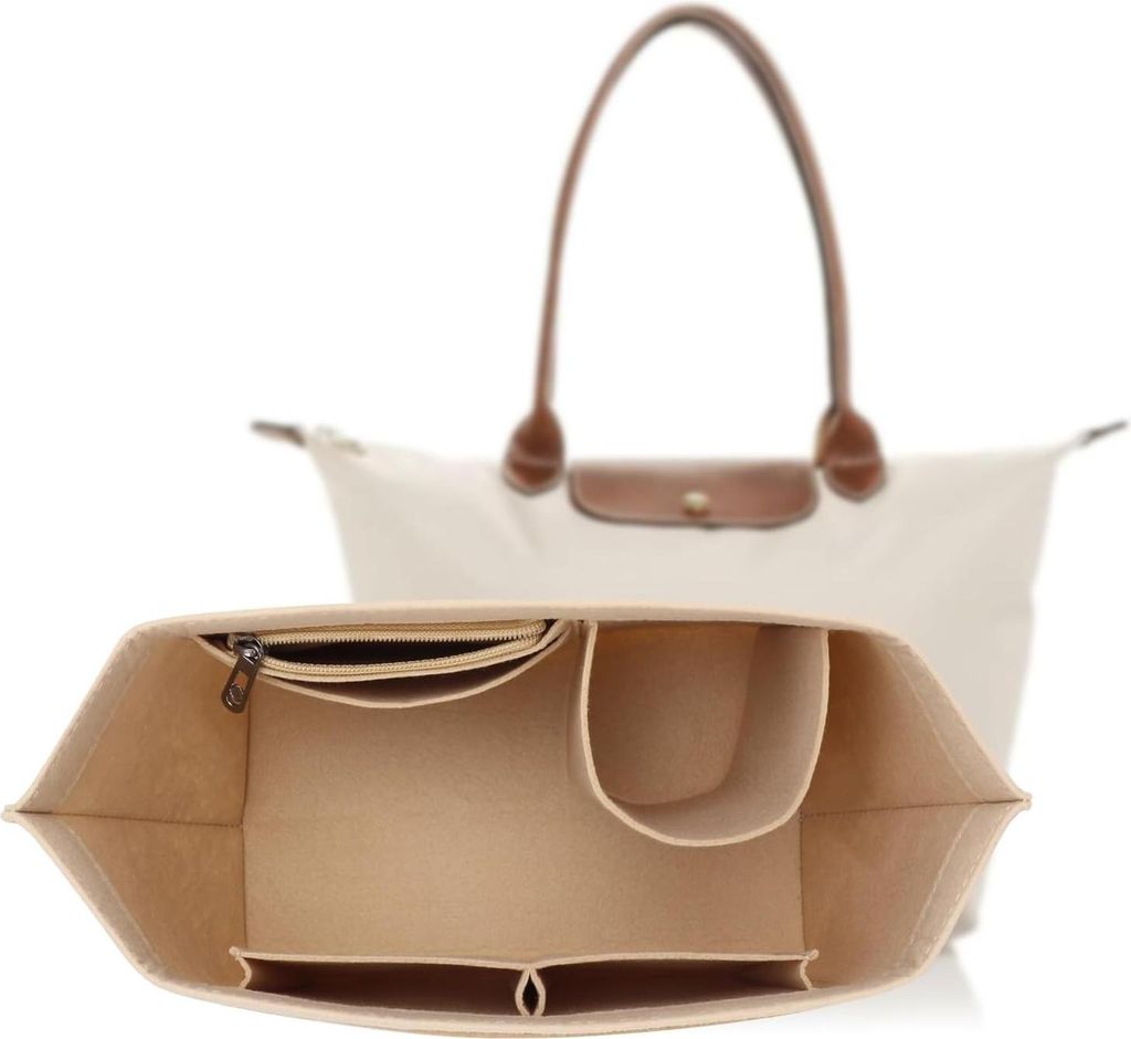 Handtas Organizer - Multifunktionales Insetzstück - 1 Stück - Beige - Filz - Groß