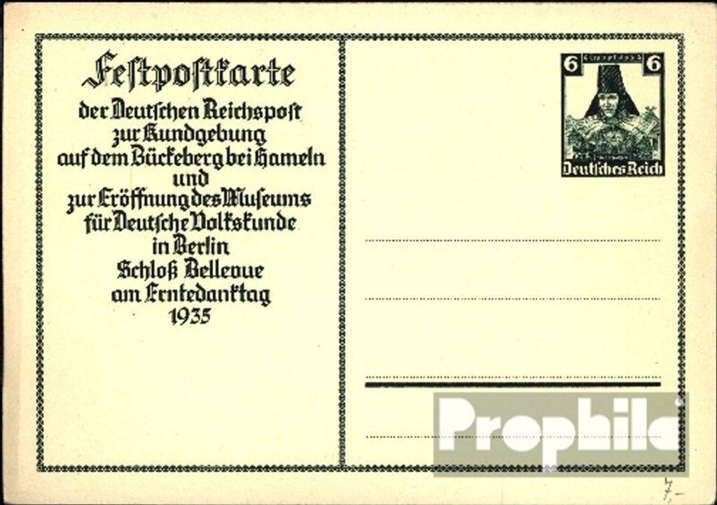 Belege Ganzsachen Deutsches Reich 1935 P255 Amtliche Postkarte un Erntedankfest