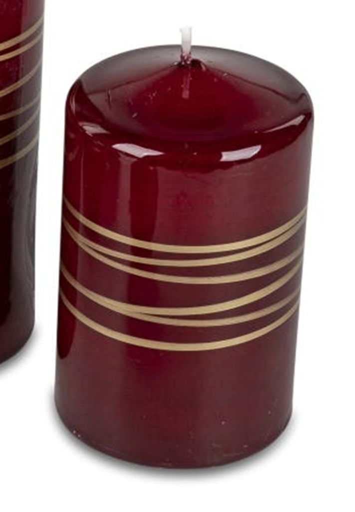 Festliche Stumpenkerze 7x11 cm Spirale Farbe rot-gold