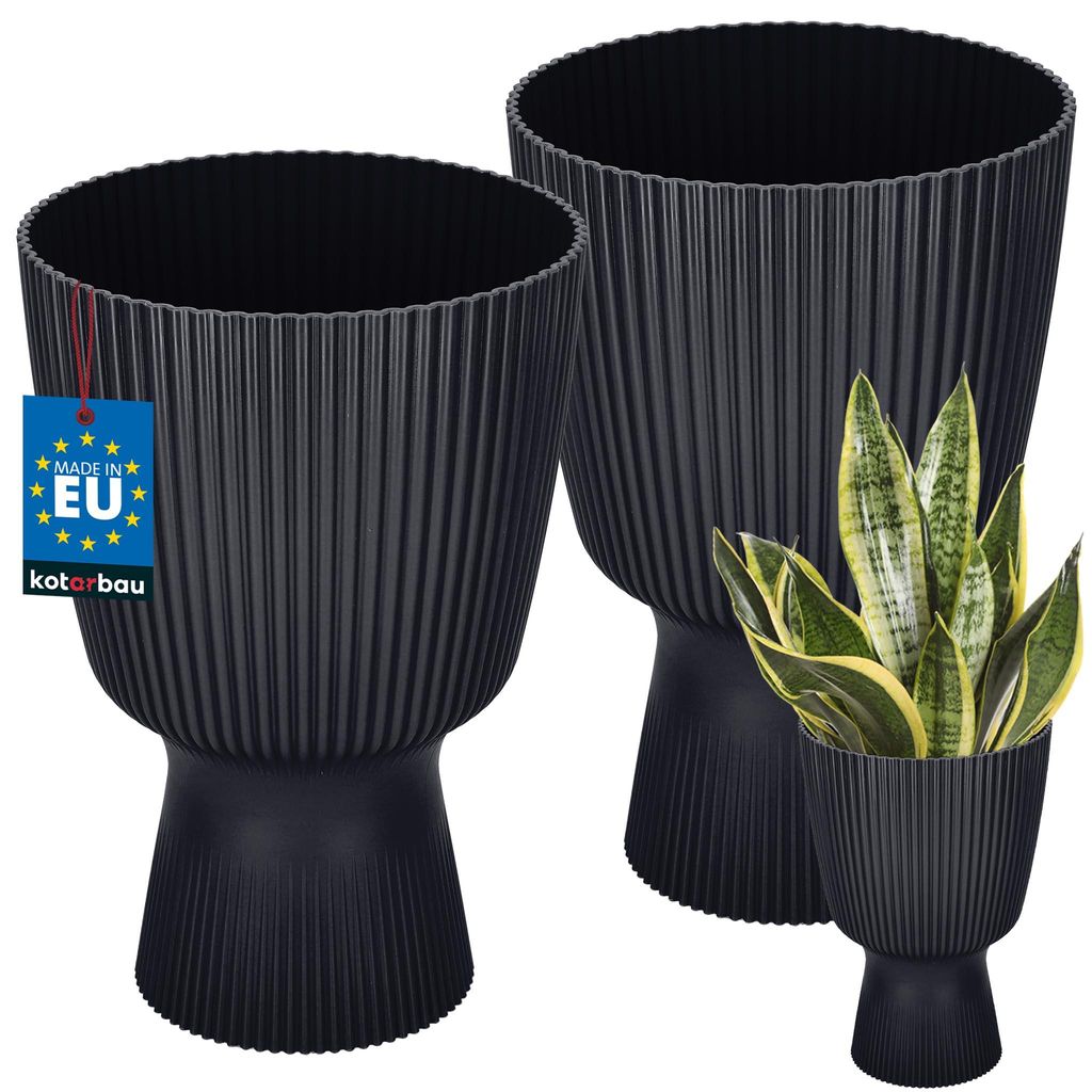 KOTARBAU® 2er Set Blumentopf ⌀ 18cm Orchideentopf Übertopf Produktbild 