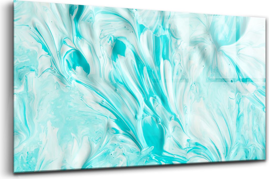 120x60 - Glasbilder - Bilder auf Wandbild - Foto auf Glas - Abstrakte blaue Tapete