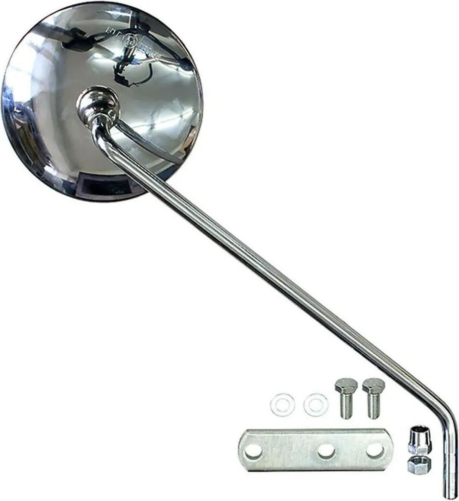 Rétroviseur droit pour Vespa PX 125/150 gris avec kit de montage