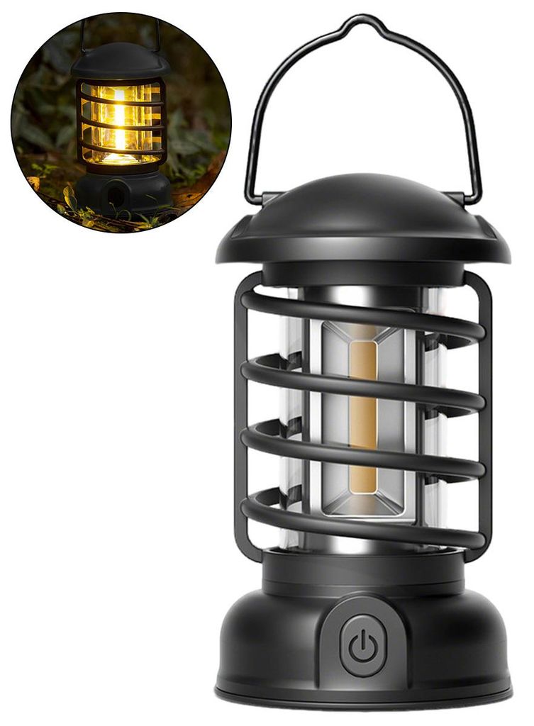 LED Campinglampe Retro dimmbar, COB Camping Laterne 20-400 Lumen, tragbare Outdoor Lampe mit Haken, für Camping Zelt Garten Notfall