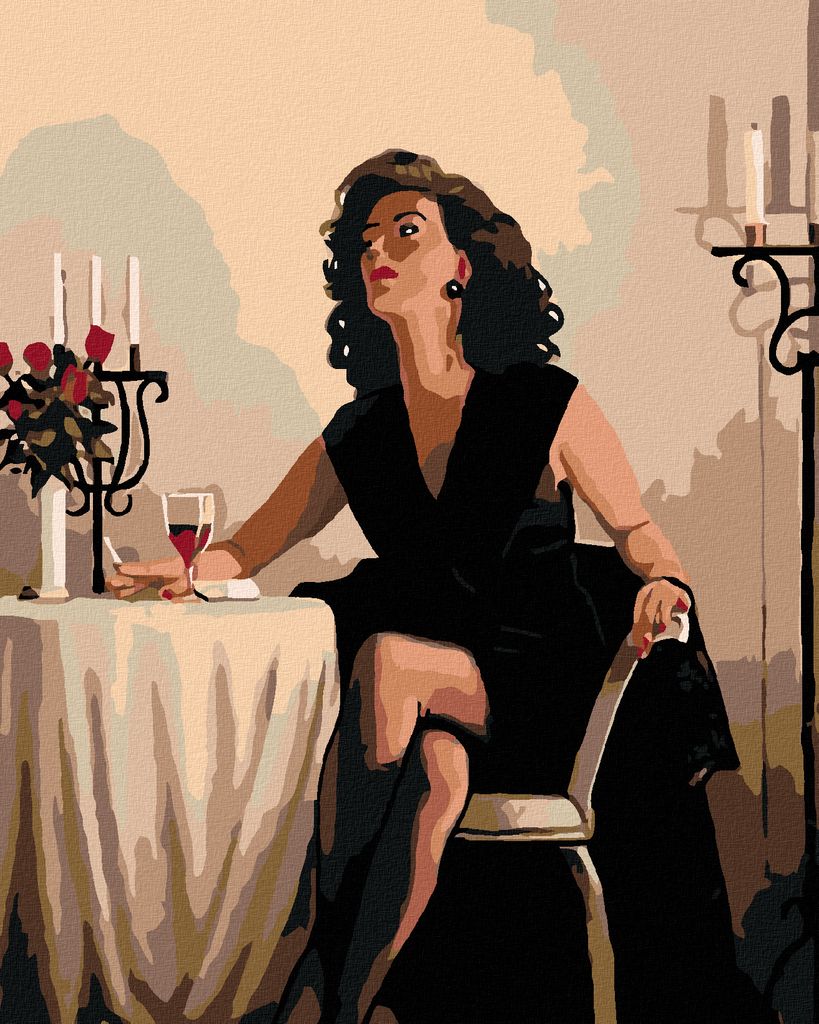 Zuty - Malen nach Zahlen - WARTEN VOR DEM ABENDESSEN, 40x50 cm, mit Keilrahmen (bereits gespannt)