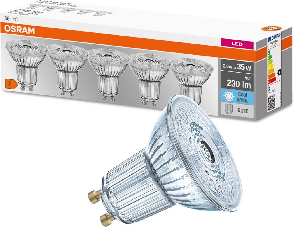 OSRAM 4058075157965 LED BASE PAR16 GU10 4000 K 2,6 W 230 lm Produktbild 