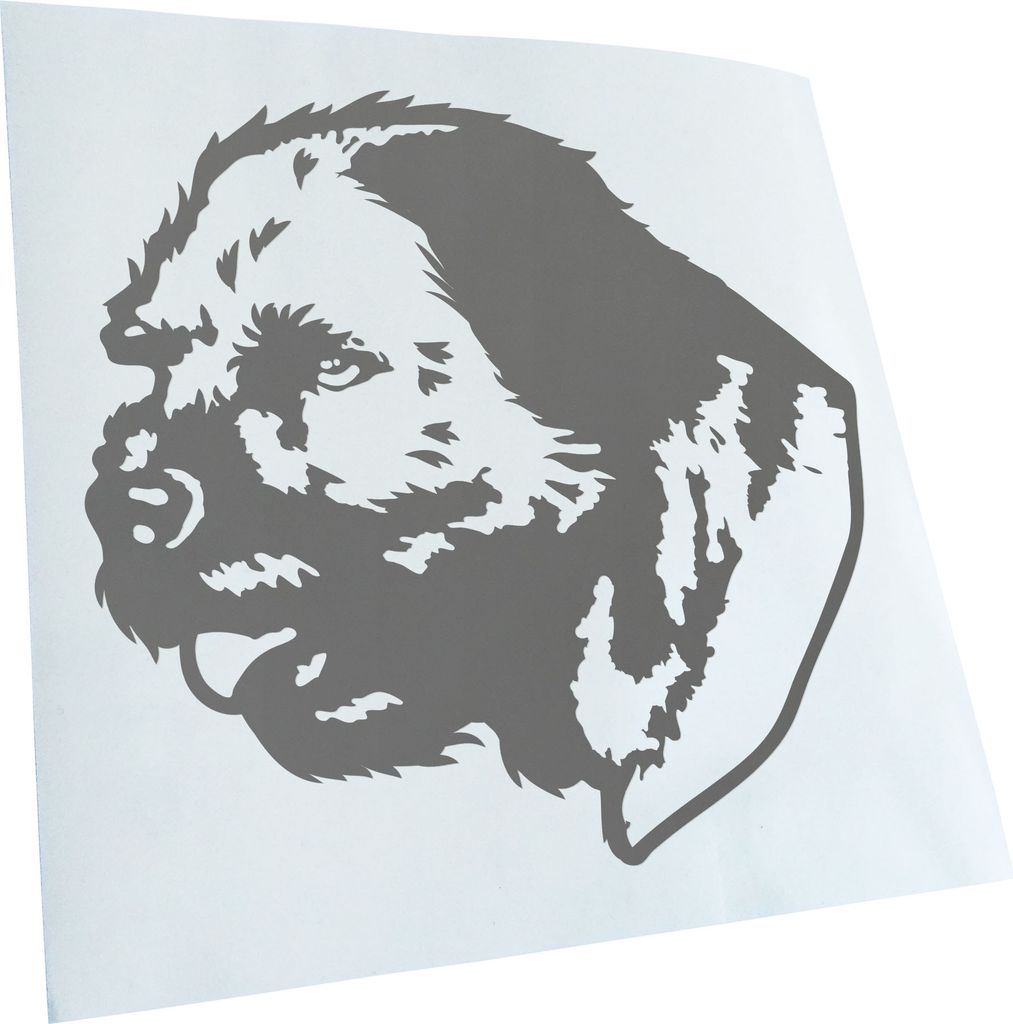Kiwistar - Autoaufkleber - Border Terrier Hund - Grau - 50x45cm - Aufkleber für Auto, Laptop, Fahrrad, LKW, Motorrad mehrfarbig JDM Decal Racing