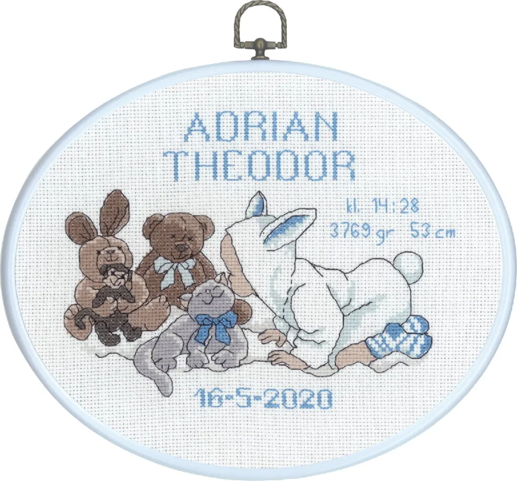 Kit de broderie complet point de croix compté modèle Adrian 26x20cm