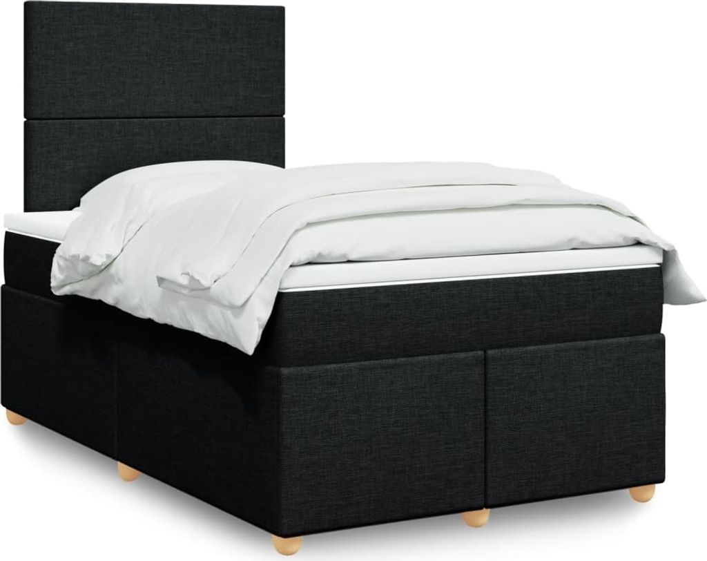 Maison Exclusive - Boxspringbett mit Matratze Schwarz 120x190 cm Stoff