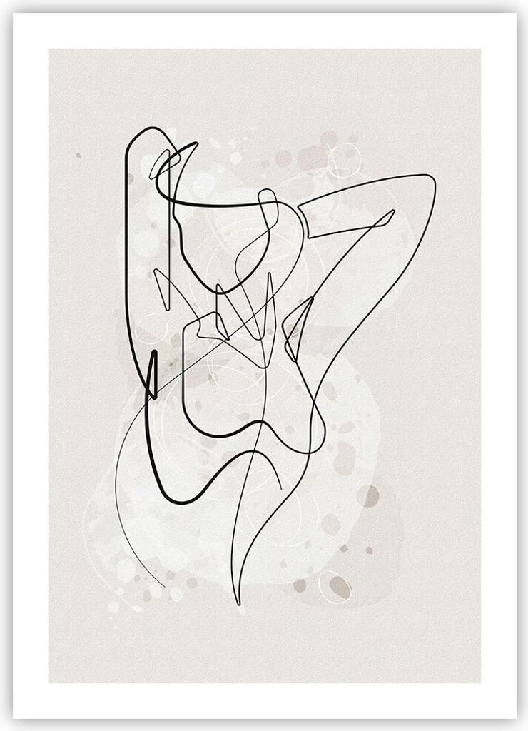 Poster - Poster ohne Rahmen - Linie Frau Linie - 50x70 cm - Wand Bild - Wanddeko - Wandbilder - Kunstposter - Wandposter - Bilder - Kunstdruck - Wa...