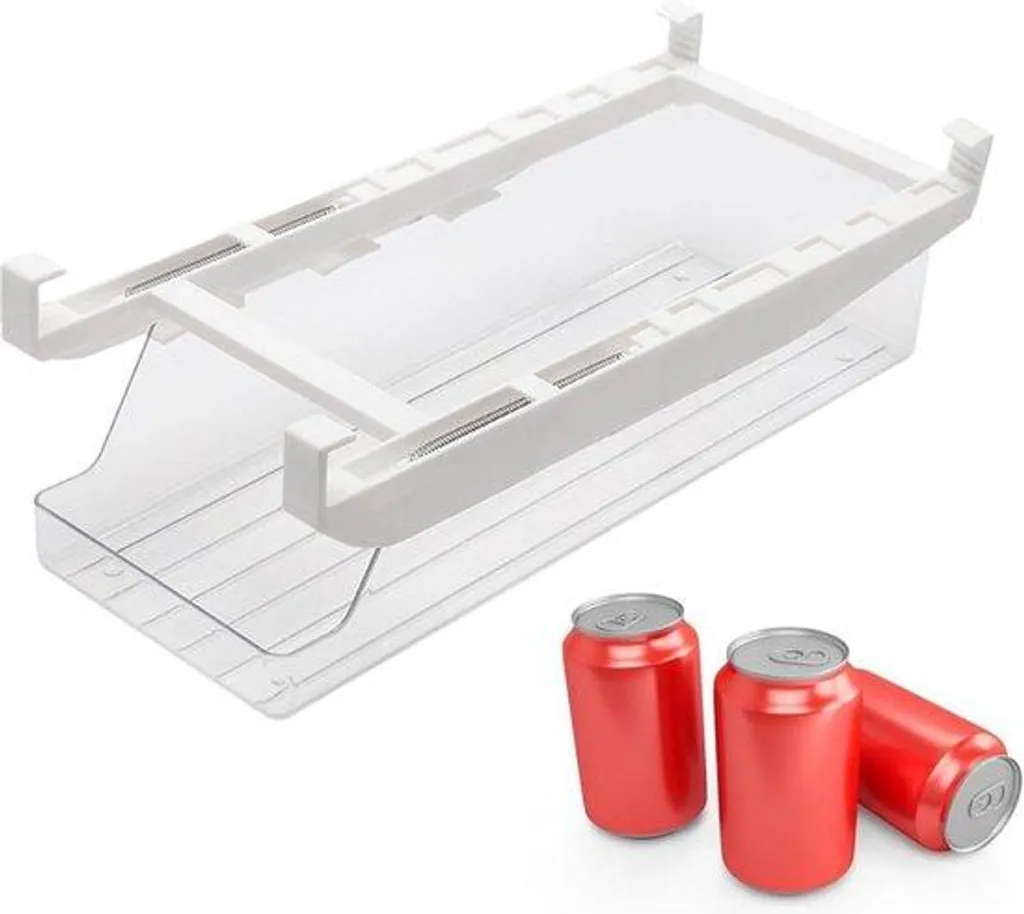 Bac de rangement transparent empilable à rouleaux avec accès facile