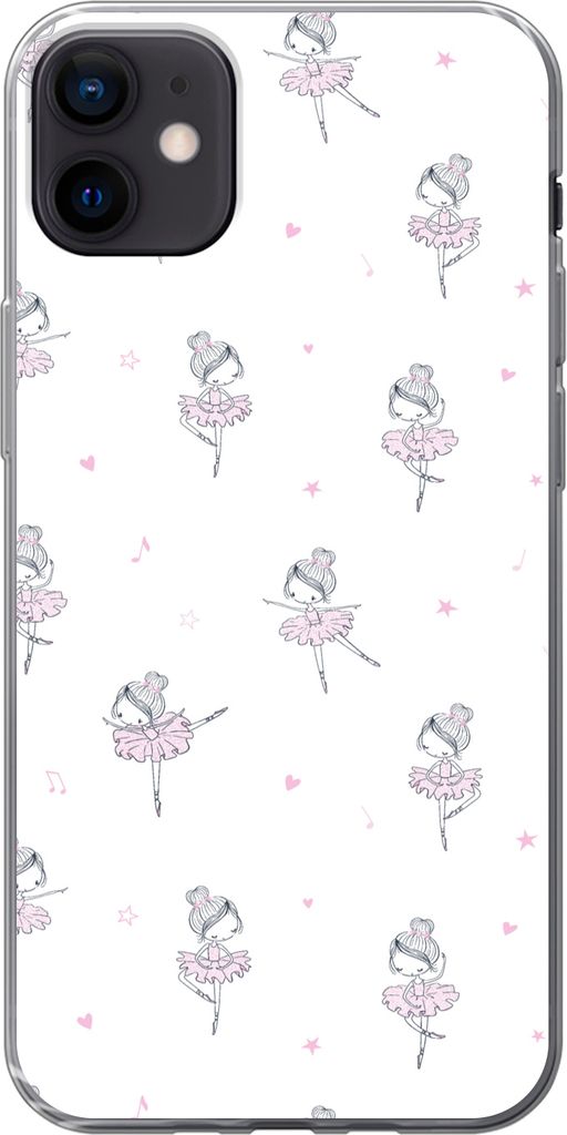MuchoWow Handyhülle Schutzhülle Hülle für Telefoonhoesje iPhone 12 mini Mädchen - Ballett - Rosa - Muster - Mädchen - Kinder - Kinder Silik...