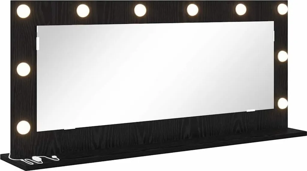 Specchio Bagno vidaXL Nero Effetto Rovere 100x45x18 cm | Arredo Top