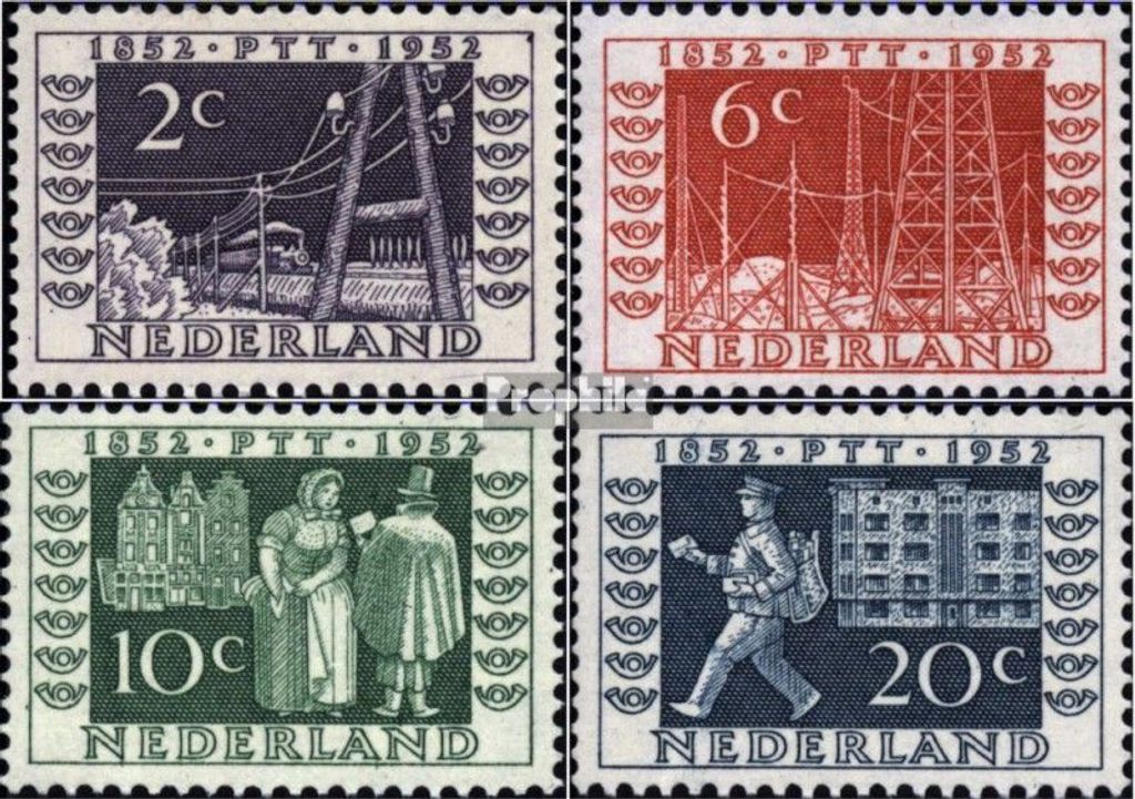 Briefmarken Niederlande 1952 Mi 593-596 (kompl.Ausg.) postfrisch 100 Jahre Briefmarken