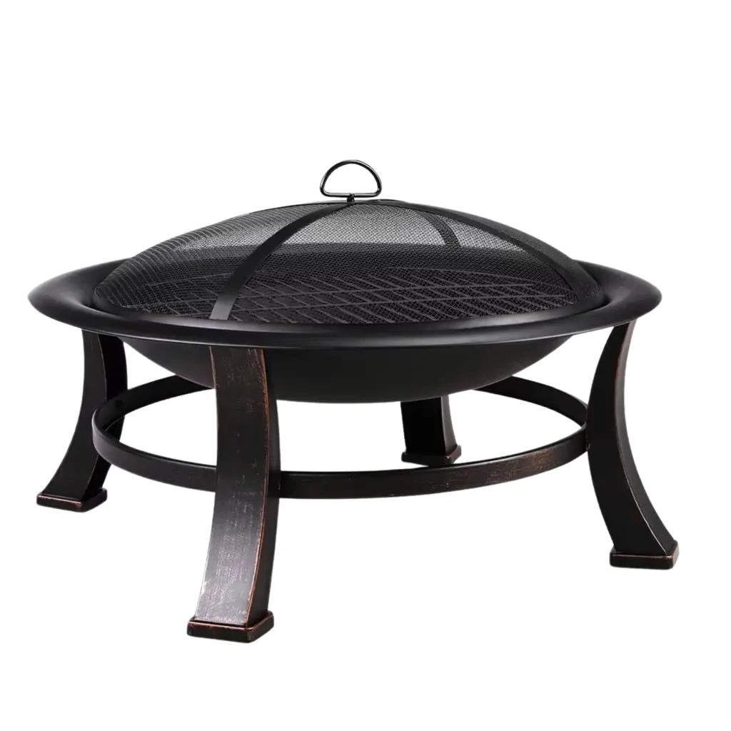 Brasero Anti-Étincelles et Barbecue de Terrasse - Foyer de Jardin en Acier
