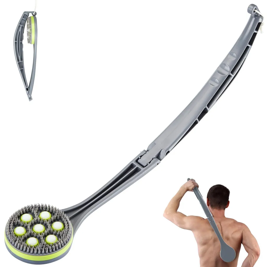 Brosse pour le dos en silicone et applicateur de crème pour la douche
