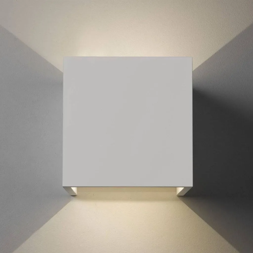 Applique murale Pienza réversible en plâtre à peindre LED E27 max 12W