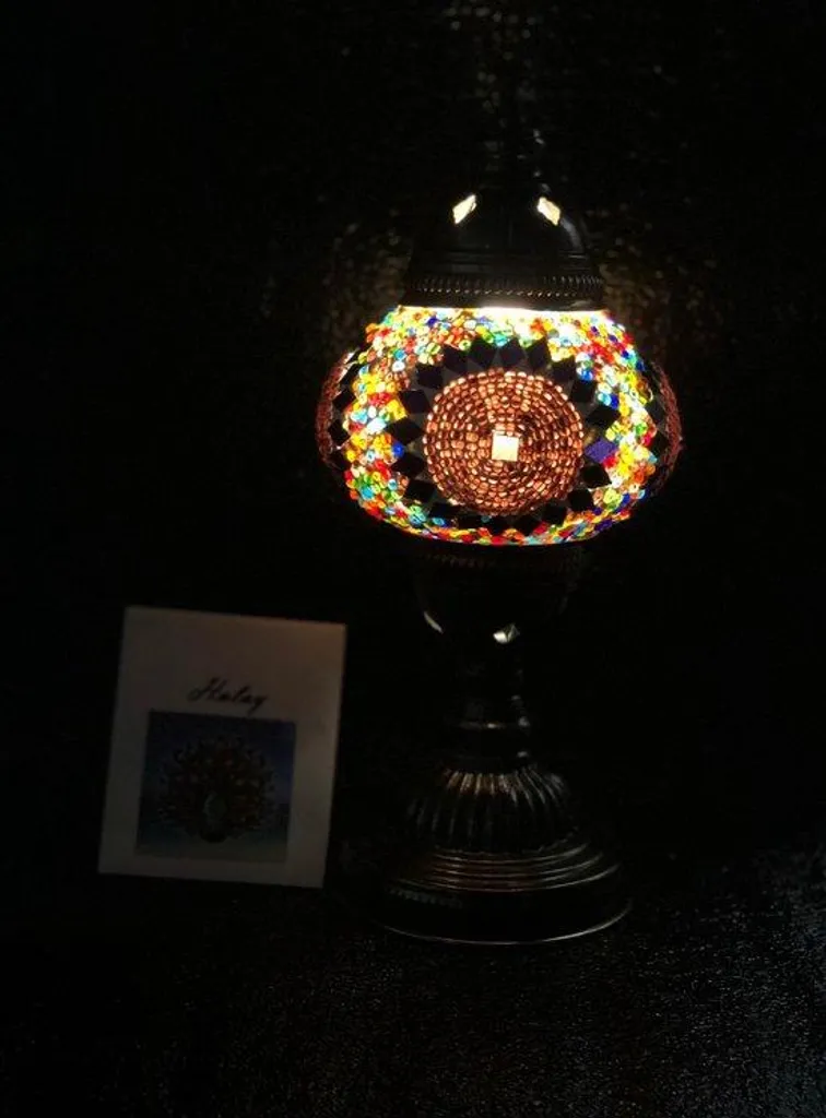 Lampe de Table Orientale Mosaïque - Veilleuse de Conte de Fées Multicolore